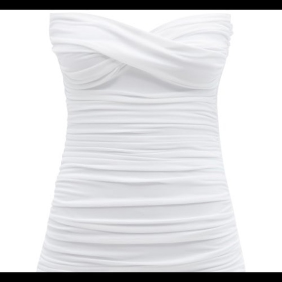 Red Norma Kamali Sweetheart Strapless Dress - Picture 2 of 6